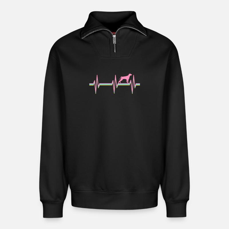 Weimaraner Weimaraner Besitzer - Relaxed Unisex Organic Half Zip Sweatshirt – von SPREAD - Schwarz