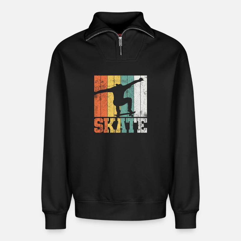 Skateboarden Skateboarder - Relaxed Unisex Organic Half Zip Sweatshirt – von SPREAD - Schwarz