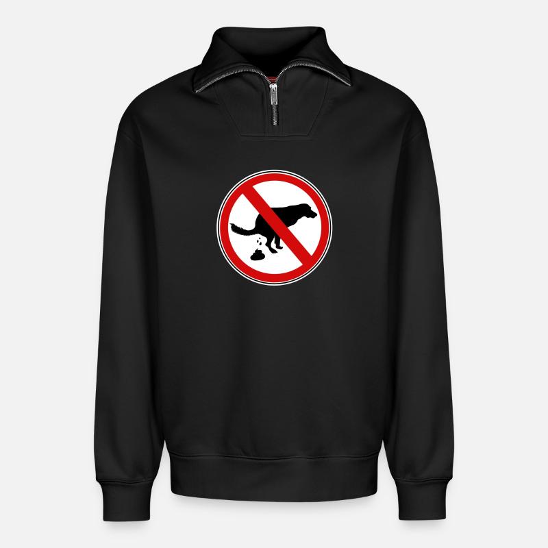 Hunde scheiße Verbotsschild - Relaxed Unisex Organic Half Zip Sweatshirt – von SPREAD - Schwarz