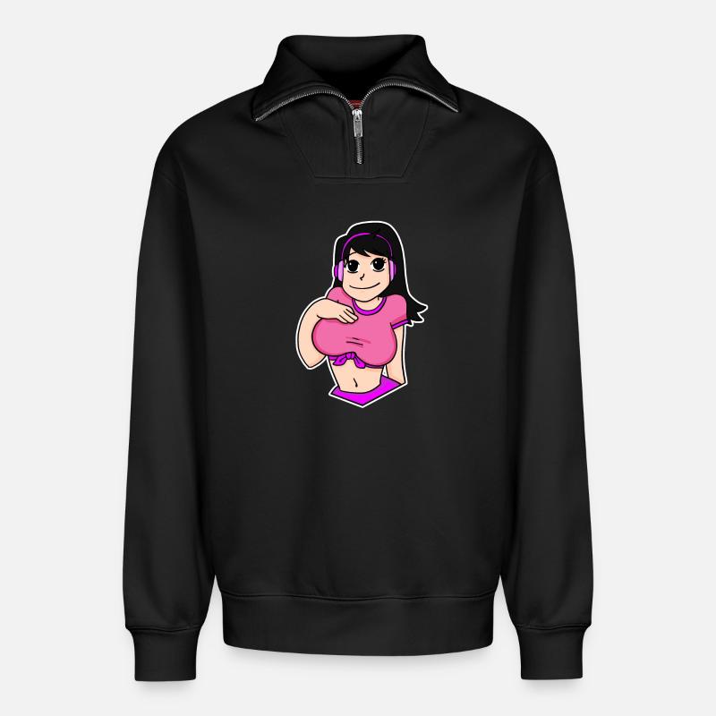Anime - Relaxed Unisex Organic Half Zip Sweatshirt – von SPREAD - Schwarz