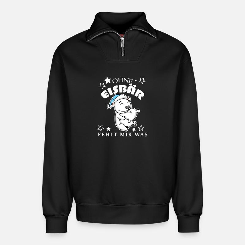 Eisbär - Relaxed Unisex Organic Half Zip Sweatshirt – von SPREAD - Schwarz