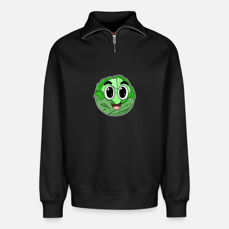 Kopfkohl Kohl - Relaxed Unisex Organic Half Zip Sweatshirt – von SPREAD - Schwarz