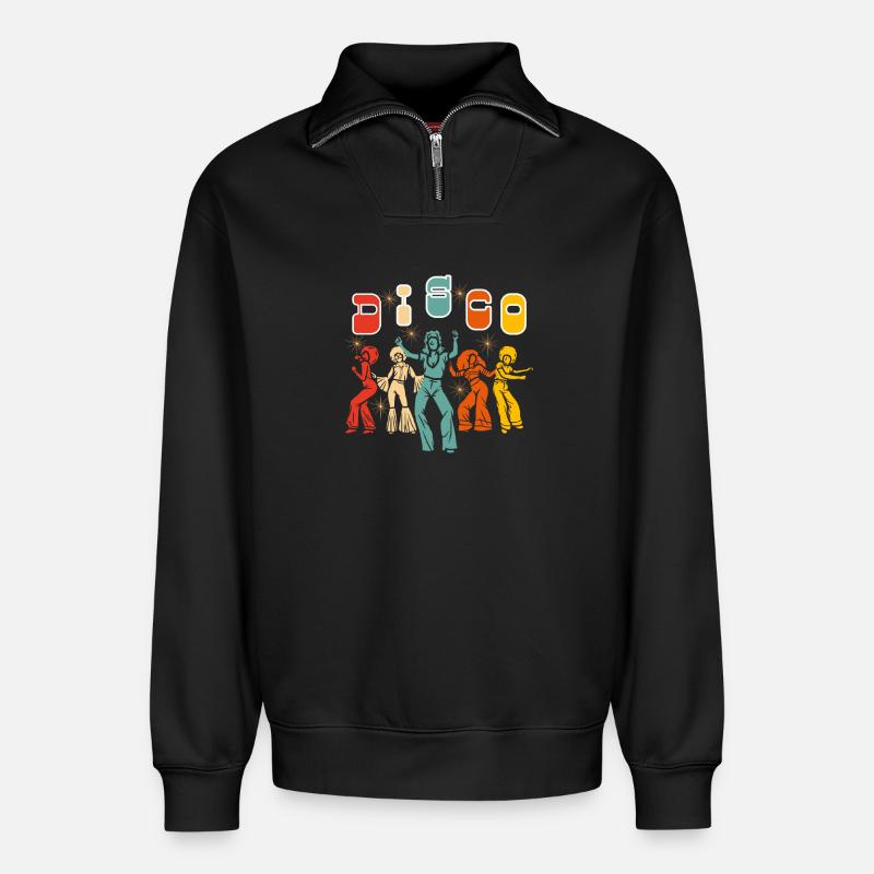 DISKOTHEK - Relaxed Unisex Organic Half Zip Sweatshirt – von SPREAD - Schwarz