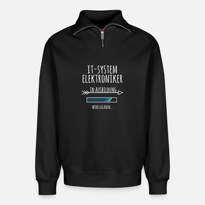 IT-Systemelektroniker Ausbildung Beruf Geschenk - Relaxed Unisex Organic Half Zip Sweatshirt – von SPREAD - Schwarz