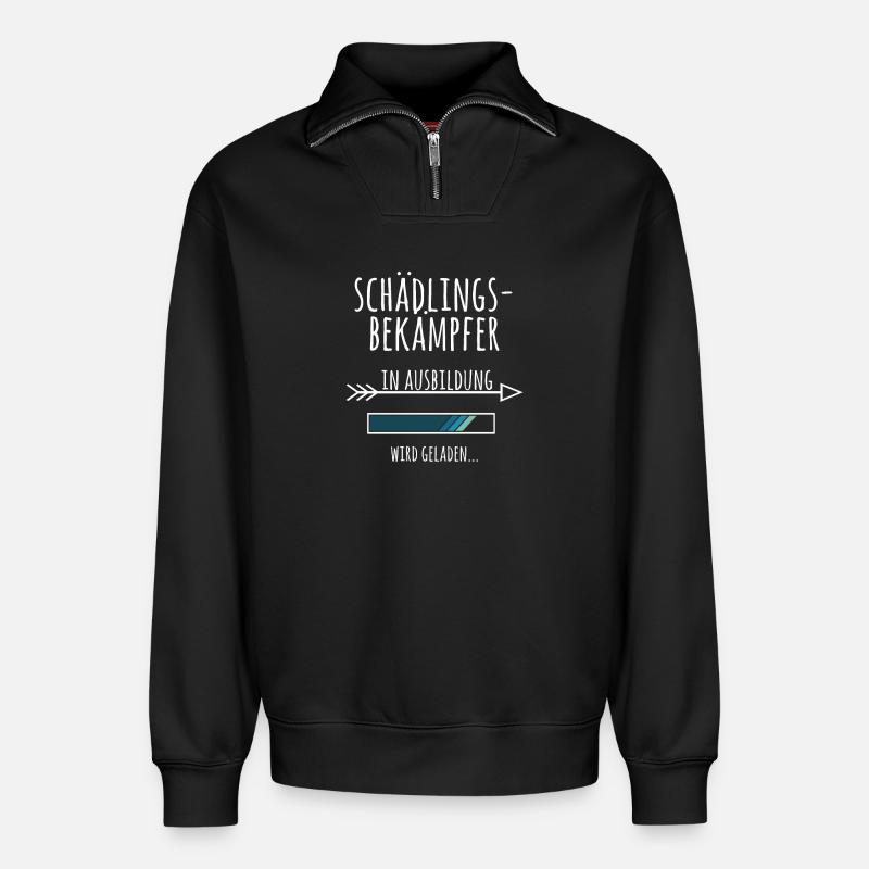 Schädlingsbekämpfer Ausbildung Geschenk Schädlinge - Relaxed Unisex Organic Half Zip Sweatshirt – von SPREAD - Schwarz