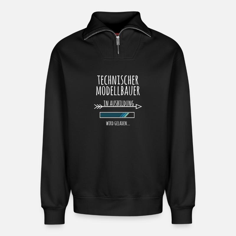 Technischer Modellbauer Ausbildung Geschenk - Relaxed Unisex Organic Half Zip Sweatshirt – von SPREAD - Schwarz
