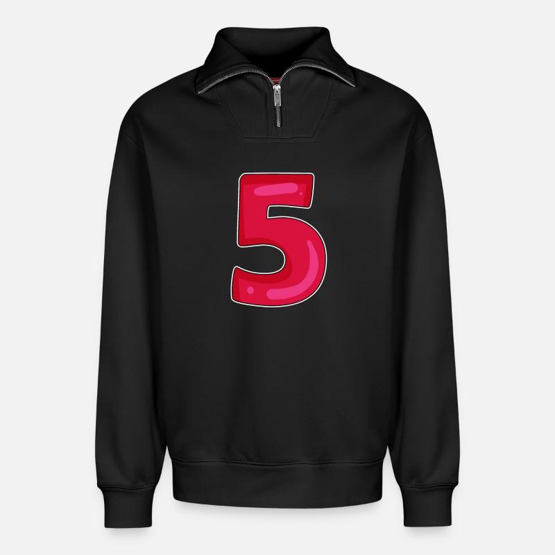 5 - Relaxed Unisex Organic Half Zip Sweatshirt – von SPREAD - Schwarz