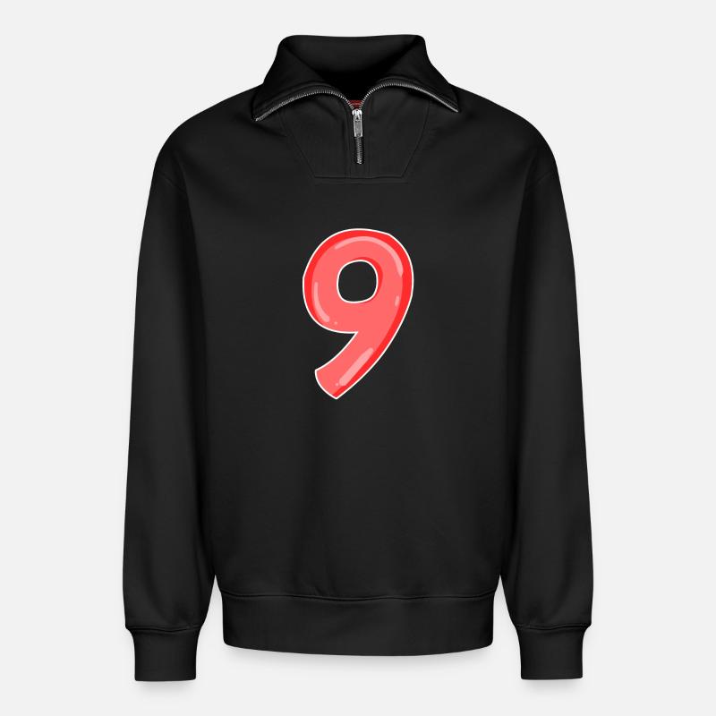 Neuf - 9 - Sweat unisexe décontracté en coton biologique à demi-zip – de SPREAD - noir