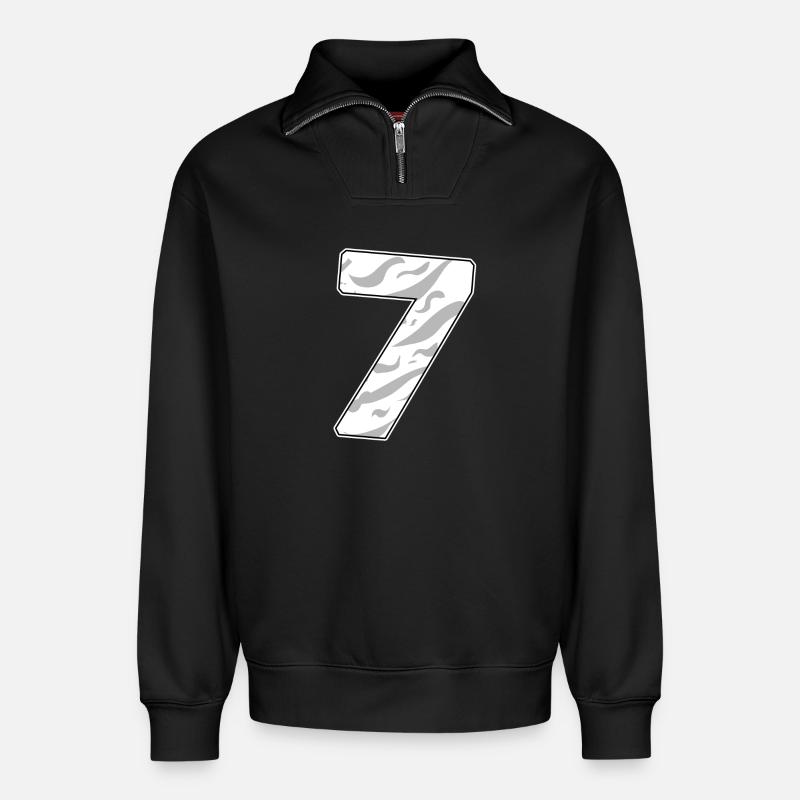 7 - Relaxed Unisex Organic Half Zip Sweatshirt – von SPREAD - Schwarz