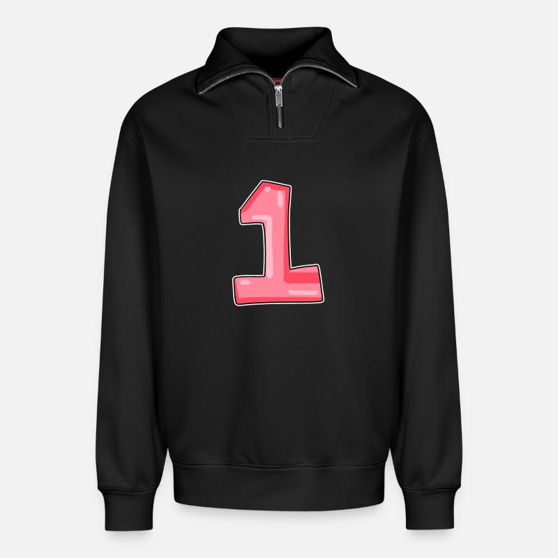 1 - Relaxed Unisex Organic Half Zip Sweatshirt – von SPREAD - Schwarz