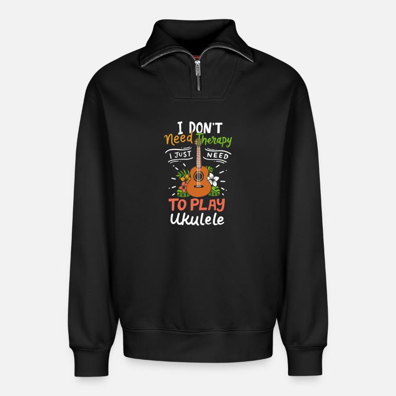 Ukulele Ukulele-Spieler - Relaxed Unisex Organic Half Zip Sweatshirt – von SPREAD - Schwarz