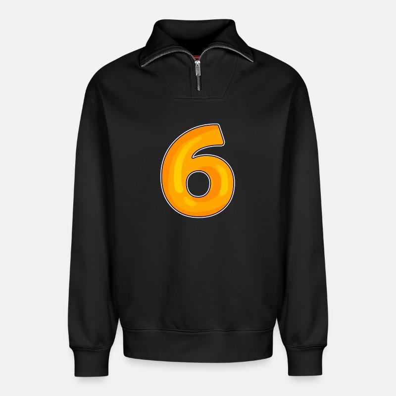 Six Numéro 6 Numéro - Sweat unisexe décontracté en coton biologique à demi-zip – de SPREAD - noir