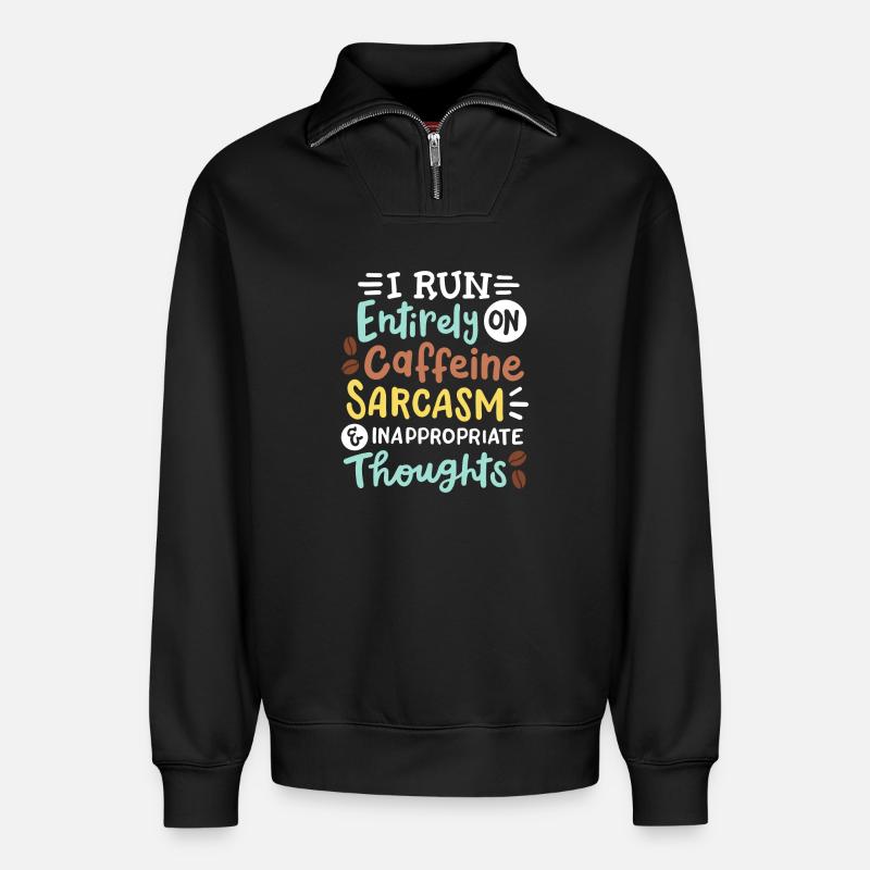 Sarkasmus lustig sarkastisch - Relaxed Unisex Organic Half Zip Sweatshirt – von SPREAD - Schwarz