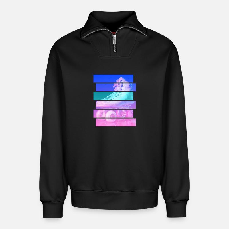Roller-skate - Relaxed Unisex Organic Half Zip Sweatshirt – by SPREAD - black