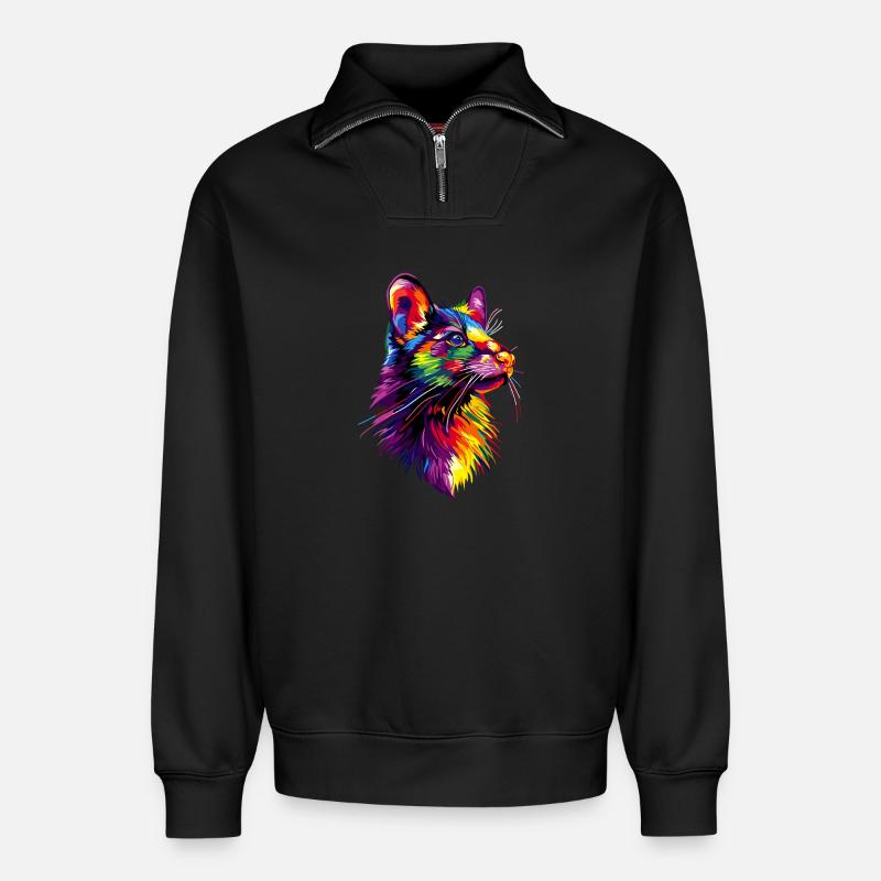 Tasmanischer Teufel Beuteltier Tasmanian Devil - Relaxed Unisex Organic Half Zip Sweatshirt – von SPREAD - Schwarz