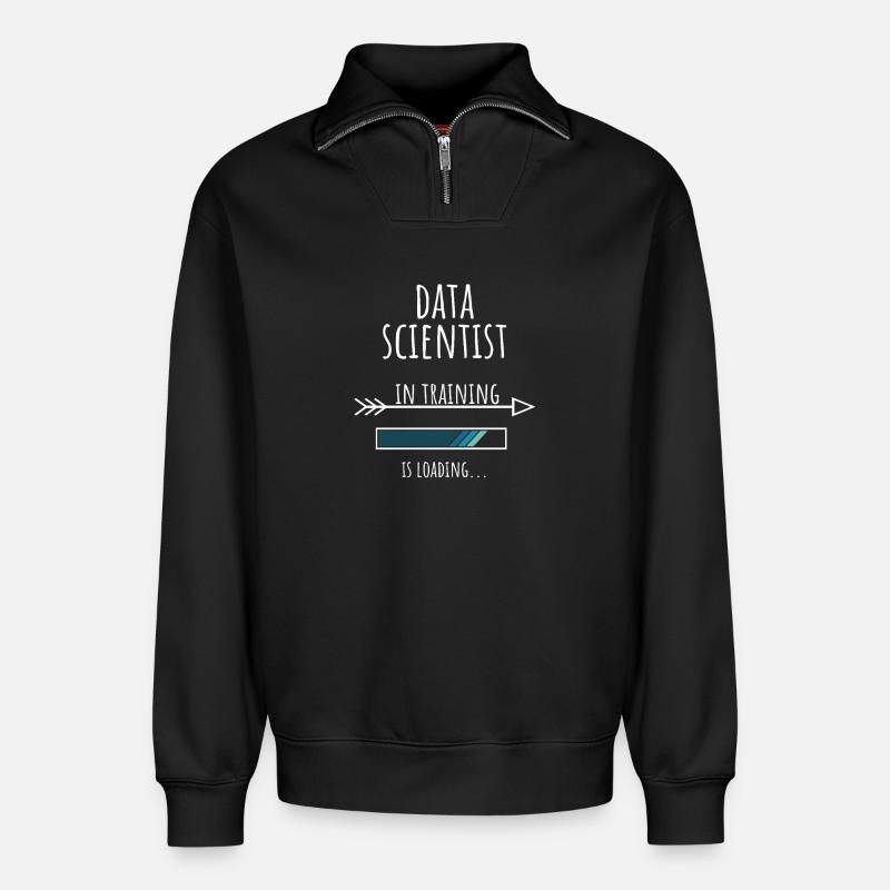 Data Scientist Gift Profession Education - Relaxed Unisex Organic Half Zip Sweatshirt – by SPREAD - black