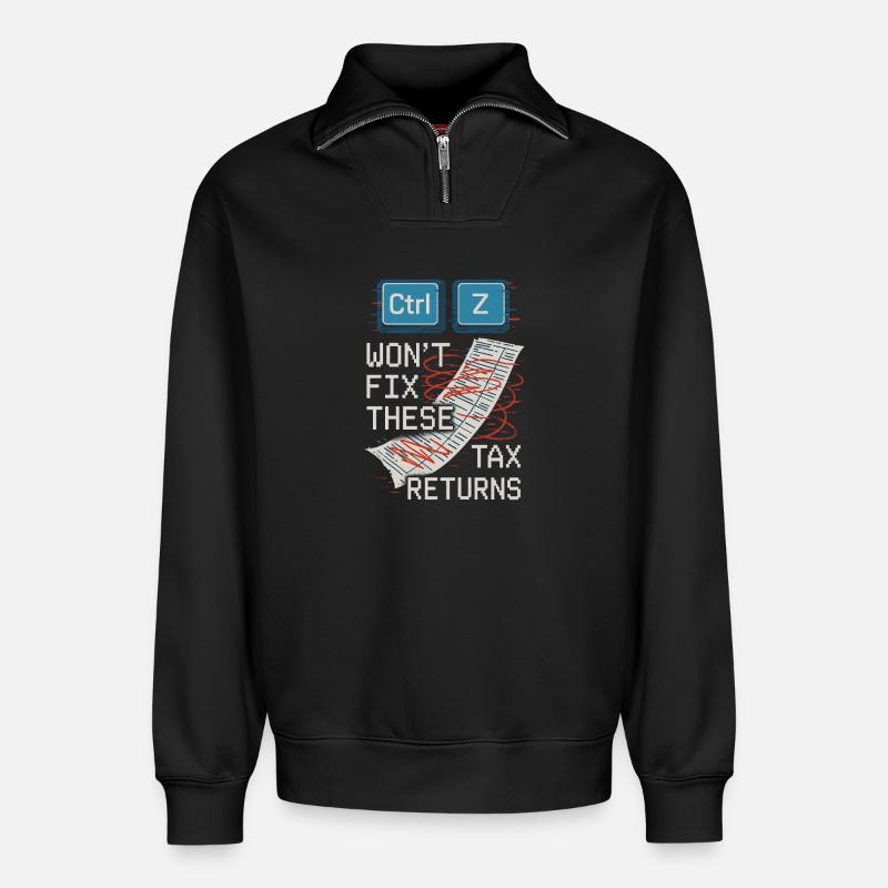 Buchhaltungsstudent Cpa Im Training Excel -witze - Relaxed Unisex Organic Half Zip Sweatshirt – von SPREAD - Schwarz