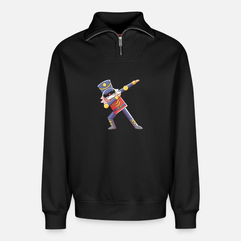 Nussknacker Weihnachten - Relaxed Unisex Organic Half Zip Sweatshirt – von SPREAD - Schwarz