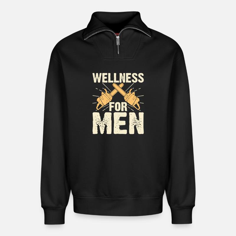Baumpfleger Holzarbeiter Waldarbeiter Geschenk - Relaxed Unisex Organic Half Zip Sweatshirt – von SPREAD - Schwarz