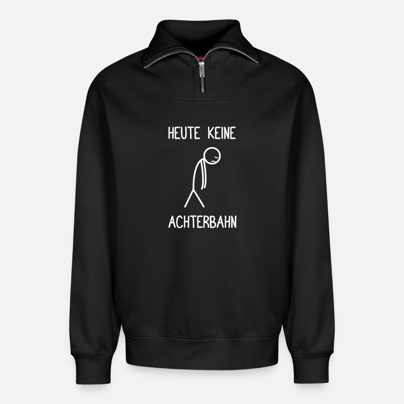 Freizeitpark Rollercoaster Heute keine Achterbahn - Relaxed Unisex Organic Half Zip Sweatshirt – von SPREAD - Schwarz