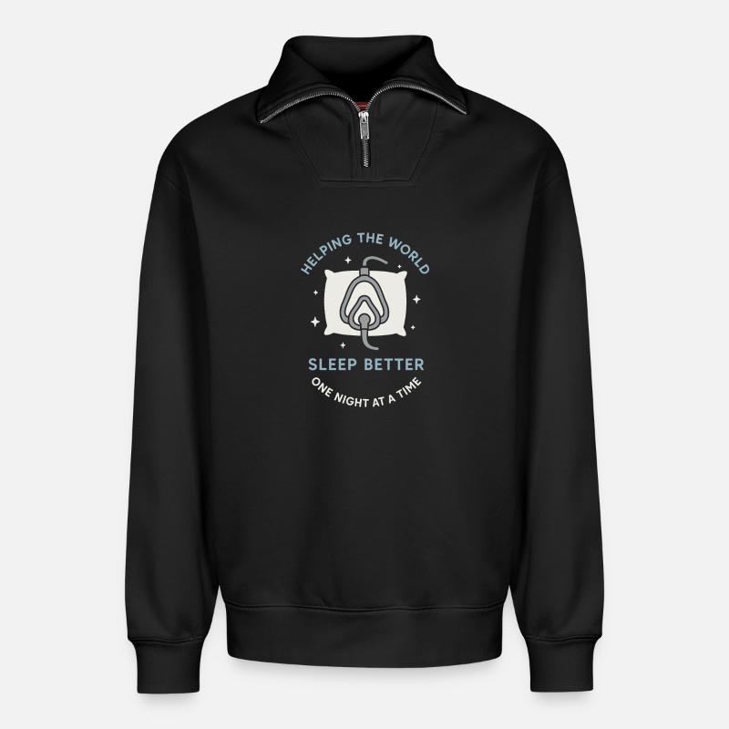 Schlaftechnologe Polysomnographic Tech Rpsgt - Relaxed Unisex Organic Half Zip Sweatshirt – von SPREAD - Schwarz