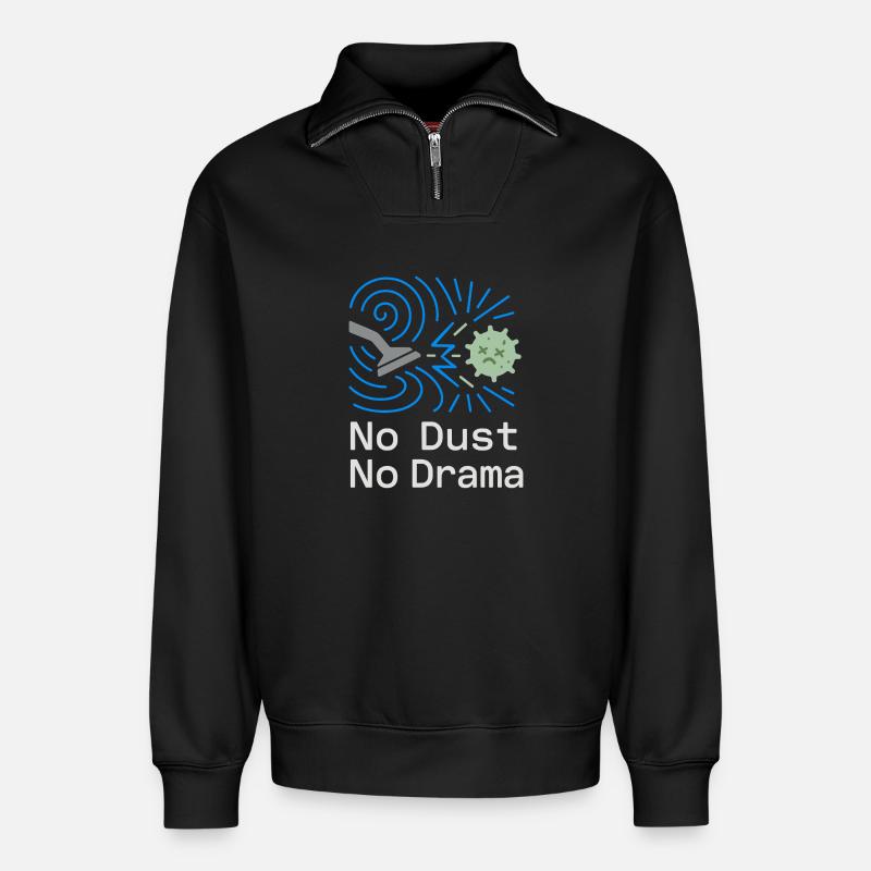 Cleanroom Technician Controlled Environment - Relaxed Unisex Organic Half Zip Sweatshirt – by SPREAD - black