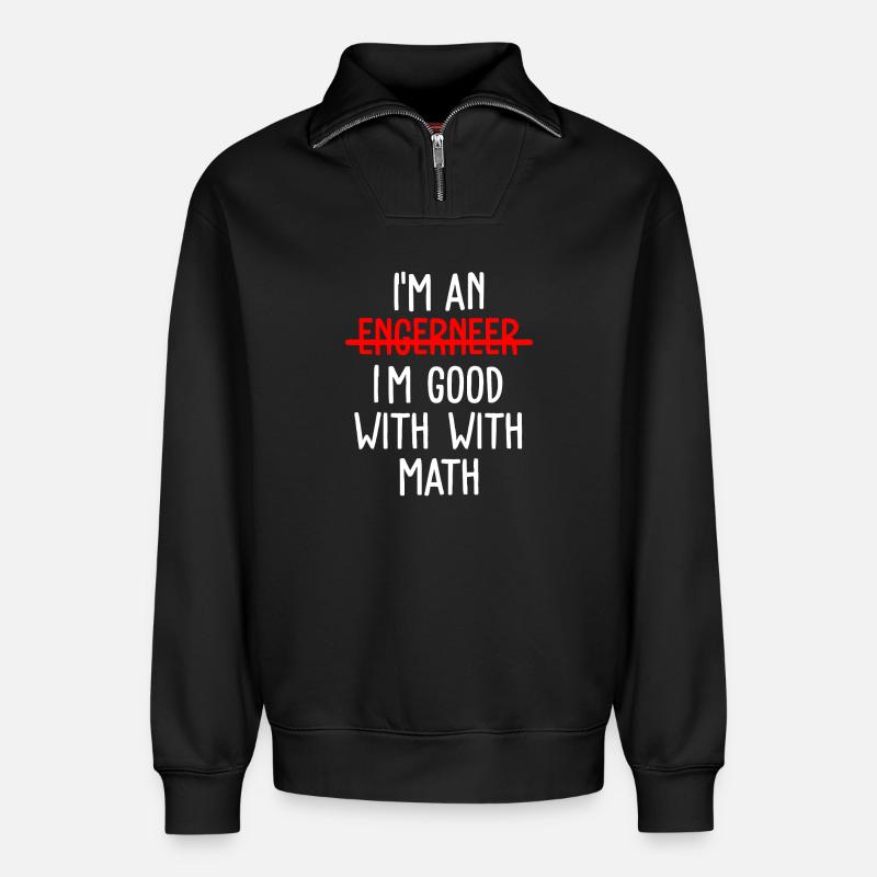 Math Math Math Teacher Mathematician - Relaxed Unisex Organic Half Zip Sweatshirt – by SPREAD - black