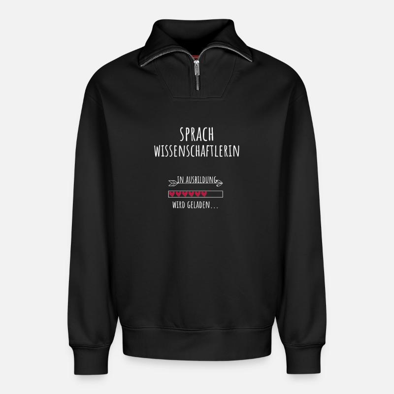 Sprachwissenschaftlerin Sprachwissenschaft Studium - Relaxed Unisex Organic Half Zip Sweatshirt – von SPREAD - Schwarz