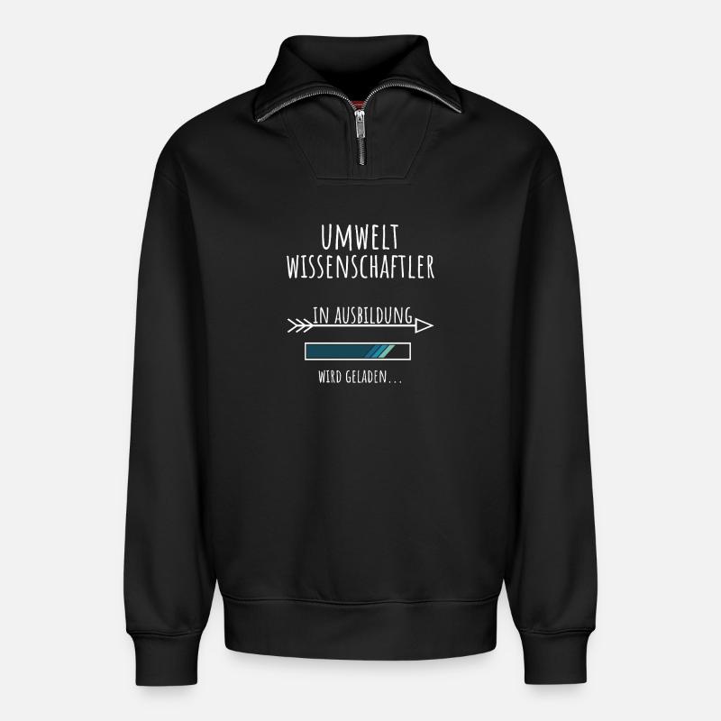 Environmental Sciences Studies Profession Education - Relaxed Unisex Organic Half Zip Sweatshirt – by SPREAD - black
