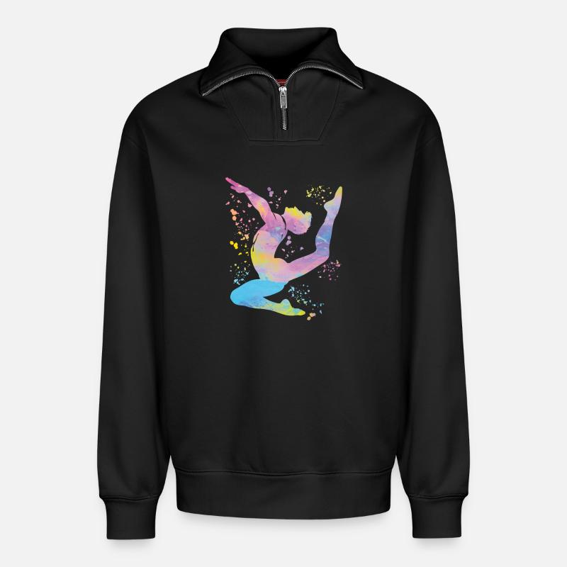 Turner Boden Kunstturnen - Relaxed Unisex Organic Half Zip Sweatshirt – von SPREAD - Schwarz