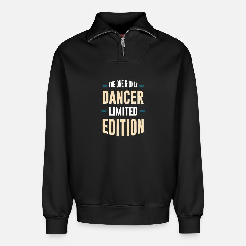 L’édition limitée One & Only Dancer - Sweat unisexe décontracté en coton biologique à demi-zip – de SPREAD - noir
