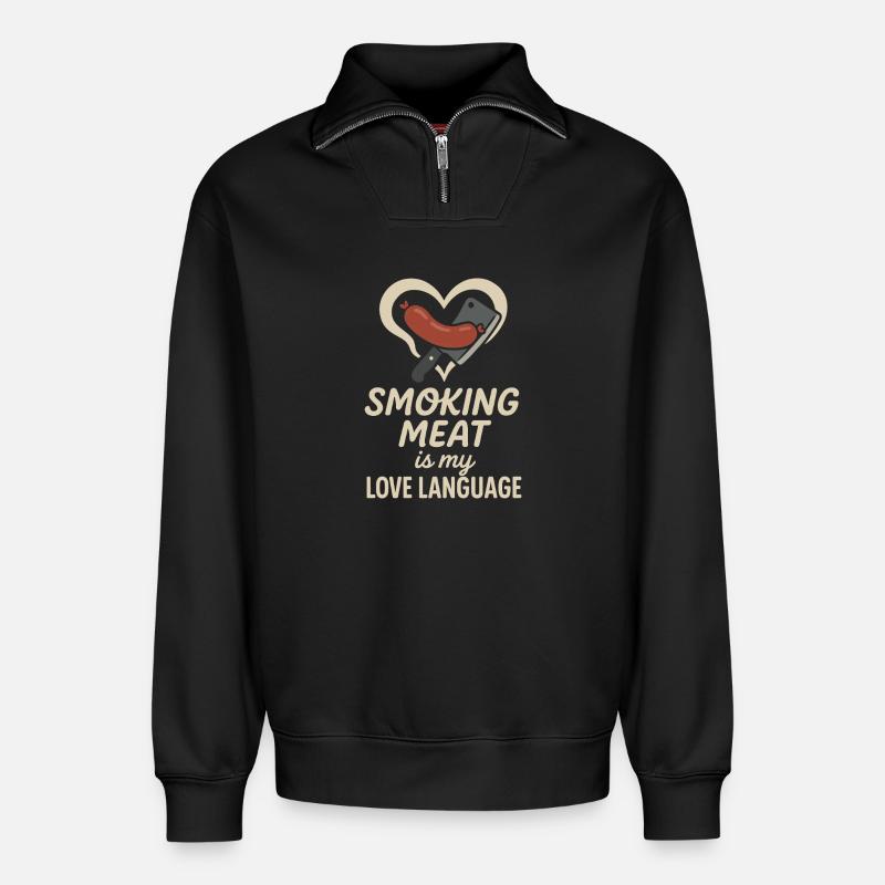 Fleischräucherofen Jerky Maker Bbq - Relaxed Unisex Organic Half Zip Sweatshirt – von SPREAD - Schwarz