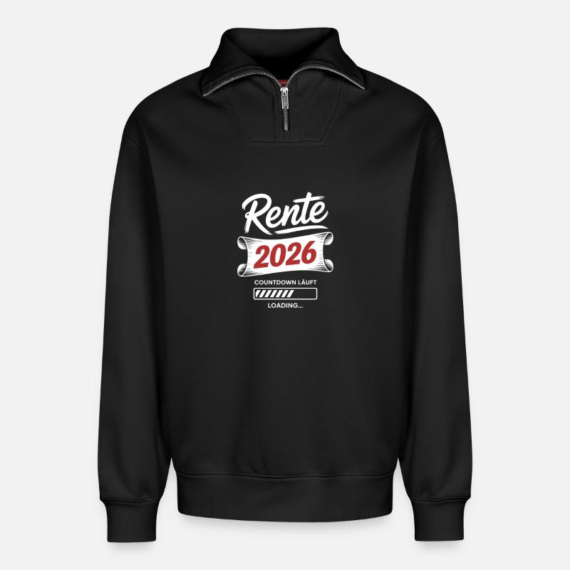 Rente 2026 Countdown - Relaxed Unisex Organic Half Zip Sweatshirt – von SPREAD - Schwarz