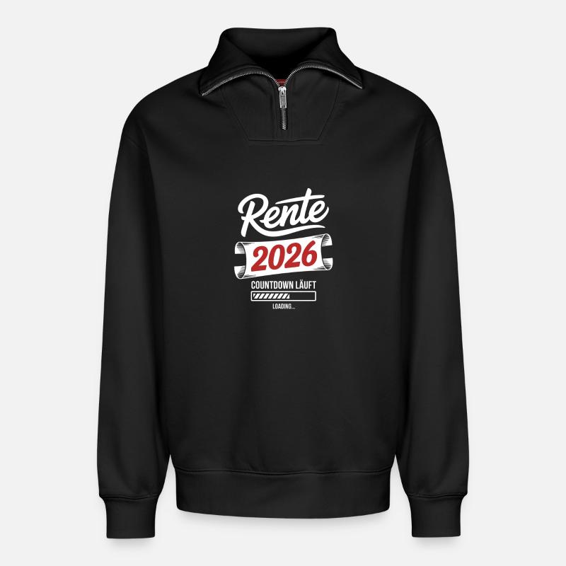 Rente 2026 Countdown - Relaxed Unisex Organic Half Zip Sweatshirt – von SPREAD - Schwarz