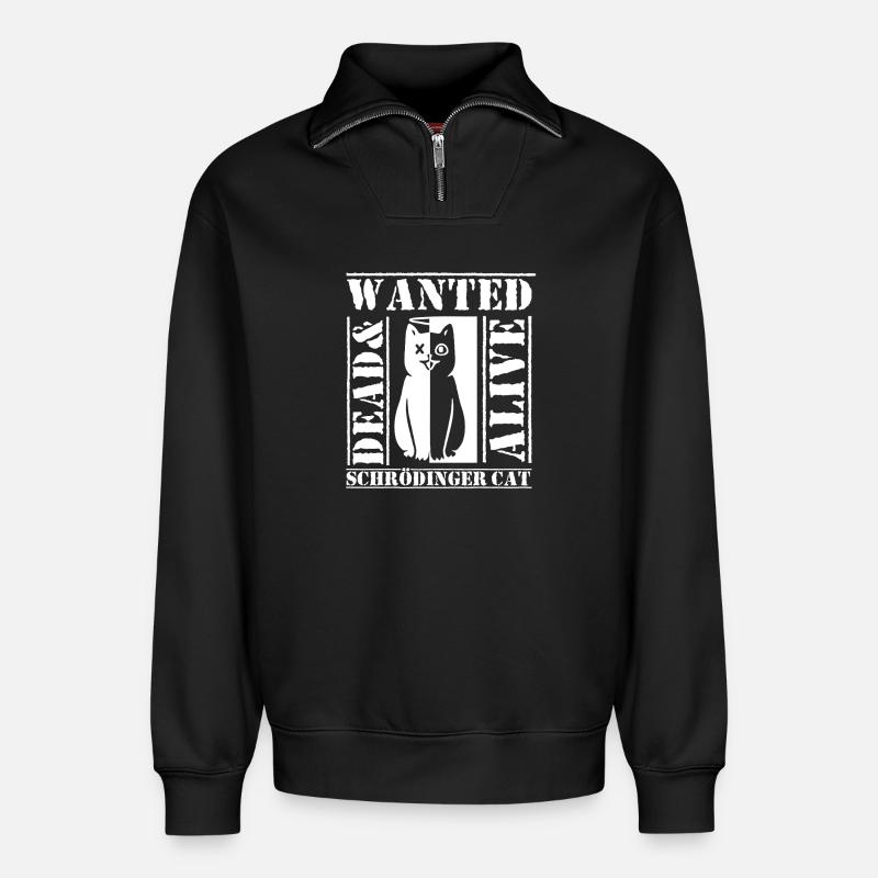 Schrödingers Katze - Relaxed Unisex Organic Half Zip Sweatshirt – von SPREAD - Schwarz