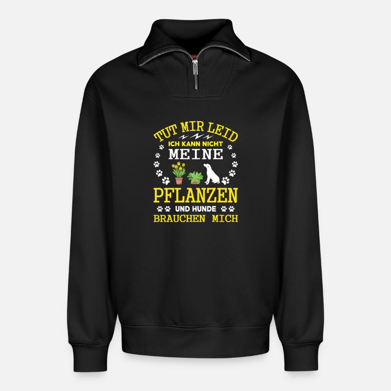 Gärtner Spruch Gärtnerei Hobbygärtner Kleingärtner - Relaxed Unisex Organic Half Zip Sweatshirt – von SPREAD - Schwarz