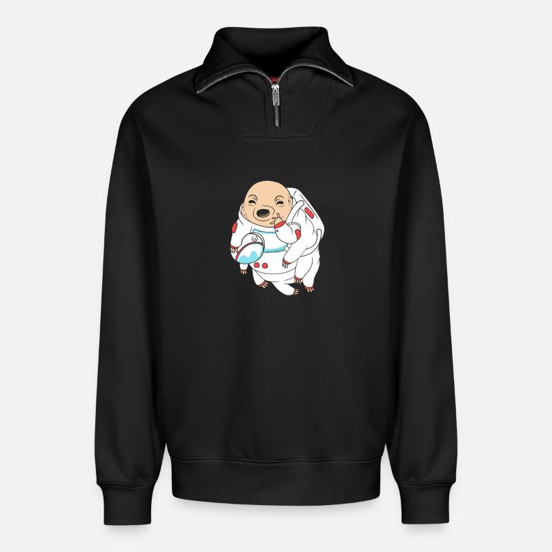 Bärtierchen Tardigrades Wasserbär Tardigrade - Relaxed Unisex Organic Half Zip Sweatshirt – von SPREAD - Schwarz