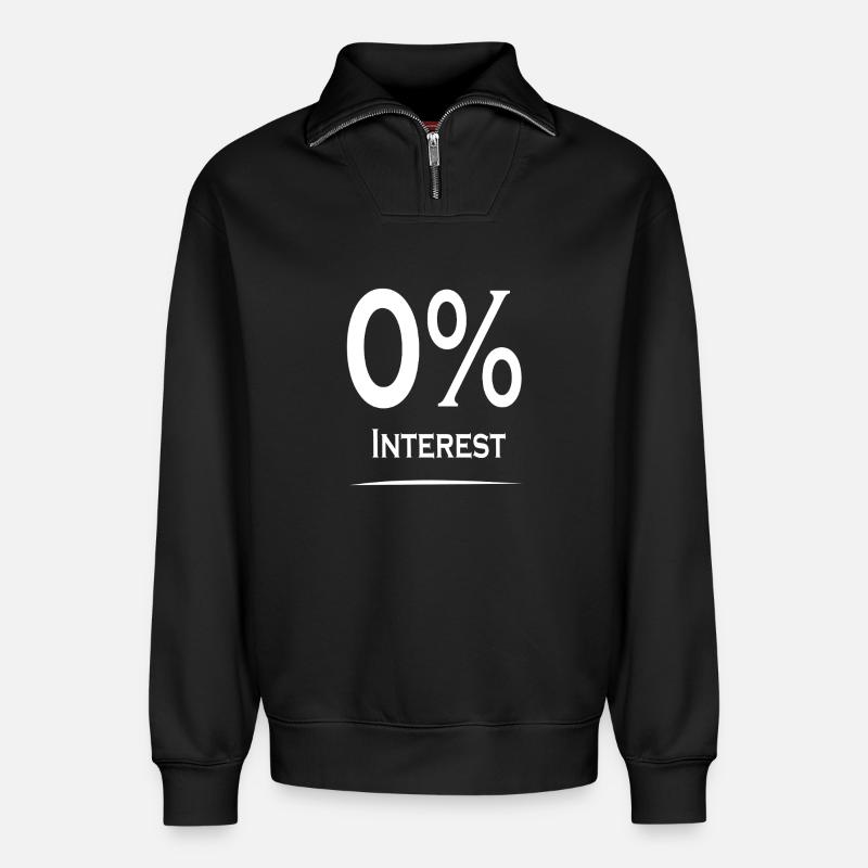 Null Prоzеnt Intеrеѕѕе  - Relaxed Unisex Organic Half Zip Sweatshirt – von SPREAD - Schwarz