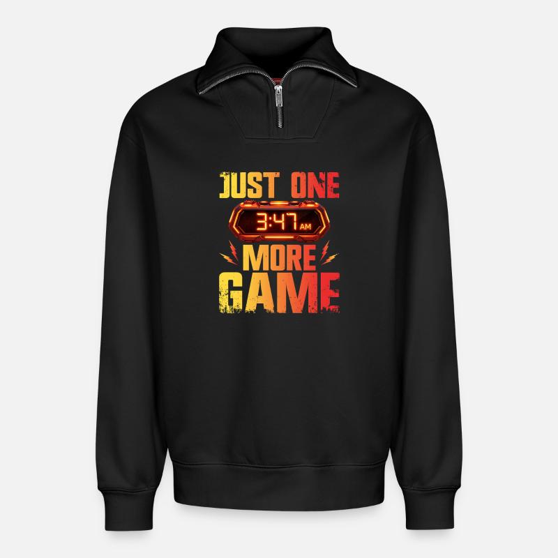 Gaming Gamer Videospiele Controller Zocken Zocker - Relaxed Unisex Organic Half Zip Sweatshirt – von SPREAD - Schwarz
