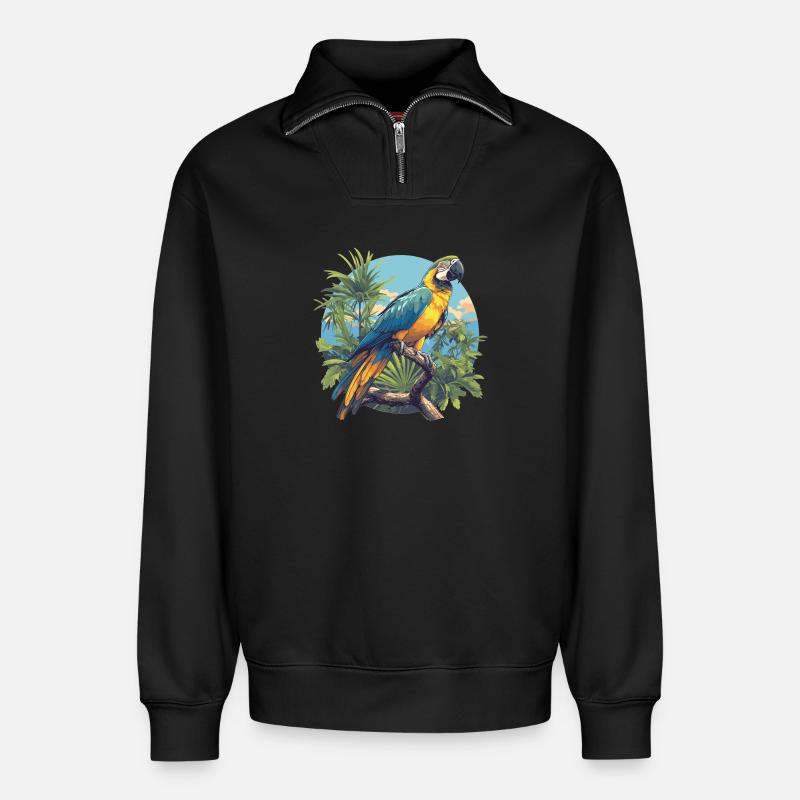 Aras Ara - Relaxed Unisex Organic Half Zip Sweatshirt – von SPREAD - Schwarz