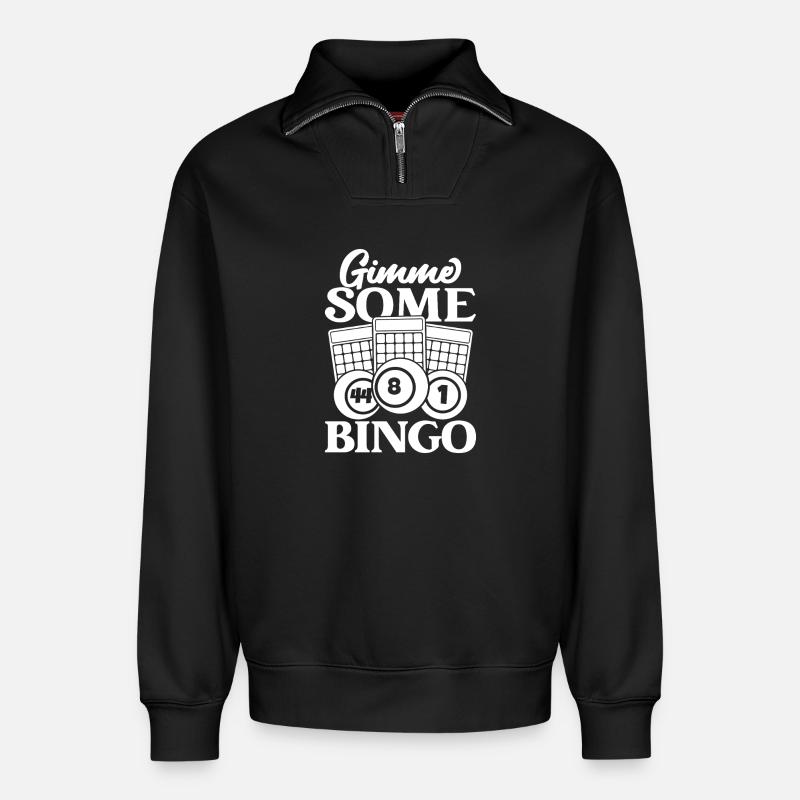 Bingo Player Gimme Some Bingo - Relaxed Unisex Organic Half Zip Sweatshirt – von SPREAD - Schwarz