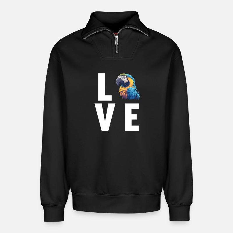 Macaw's Era - Relaxed Unisex Organic Half Zip Sweatshirt – by SPREAD - black
