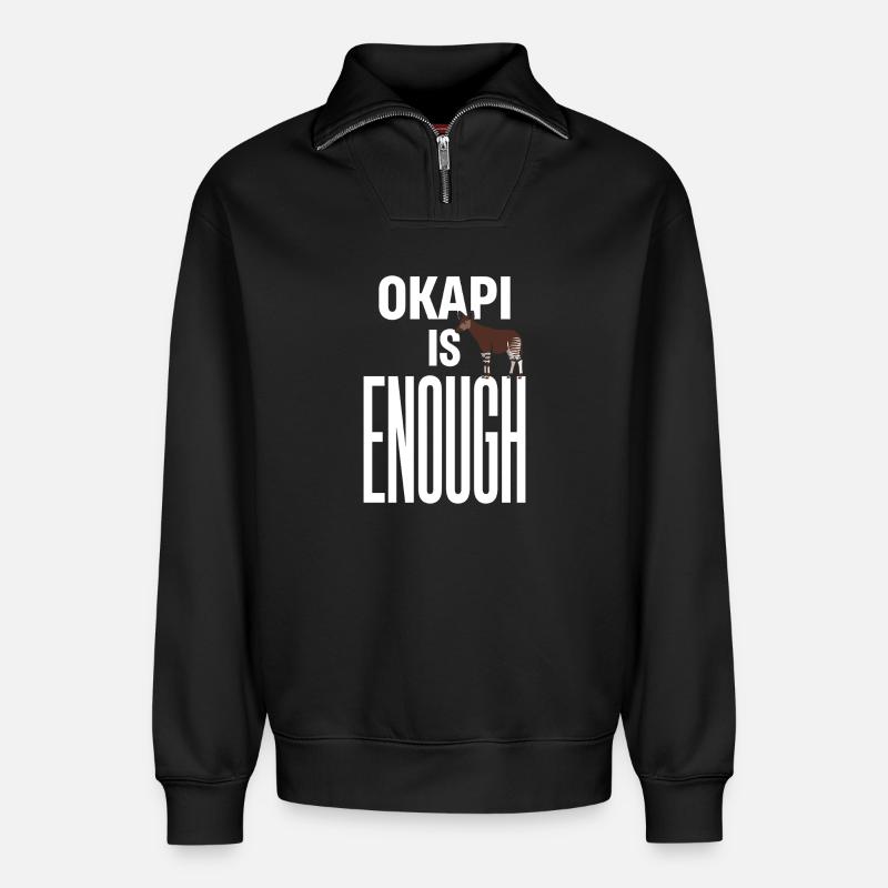 Okapi-liebhaber Okapi-tier Seltene Tierweltliebe - Relaxed Unisex Organic Half Zip Sweatshirt – von SPREAD - Schwarz