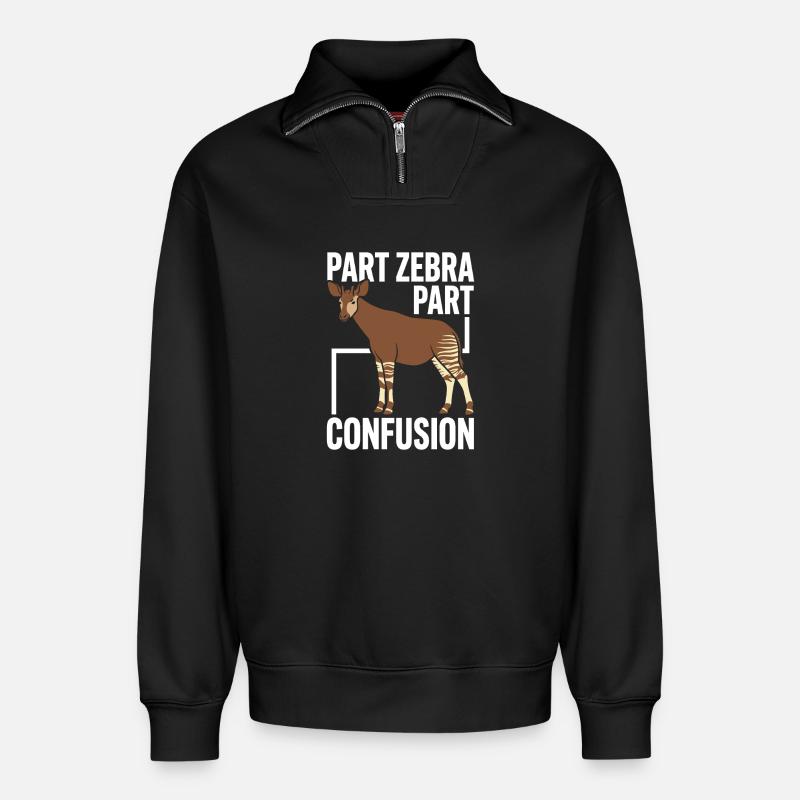 Okapi-liebhaber Okapi-tier Seltene Tierweltliebe - Relaxed Unisex Organic Half Zip Sweatshirt – von SPREAD - Schwarz