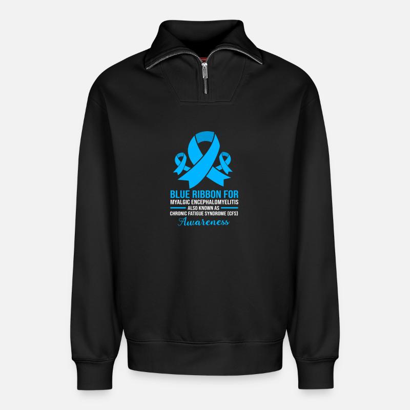 ME CFS - Relaxed Unisex Organic Half Zip Sweatshirt – von SPREAD - Schwarz