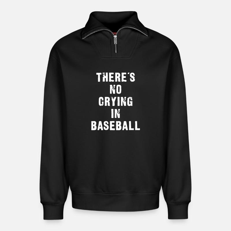 Baseball-Motto Bold Tee - Relaxed Unisex Organic Half Zip Sweatshirt – von SPREAD - Schwarz