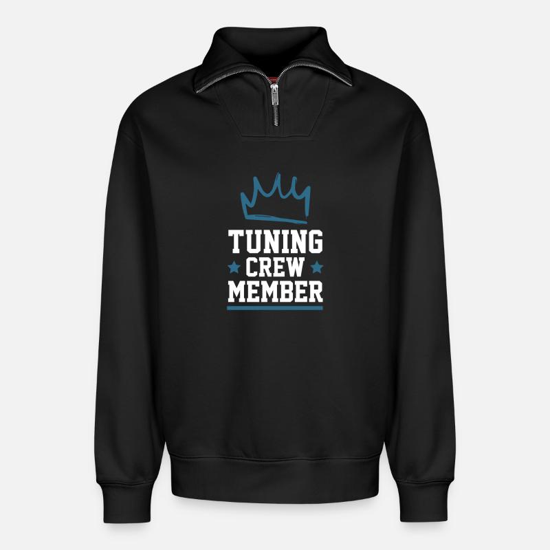 Tuning Crew - Relaxed Unisex Organic Half Zip Sweatshirt – von SPREAD - Schwarz