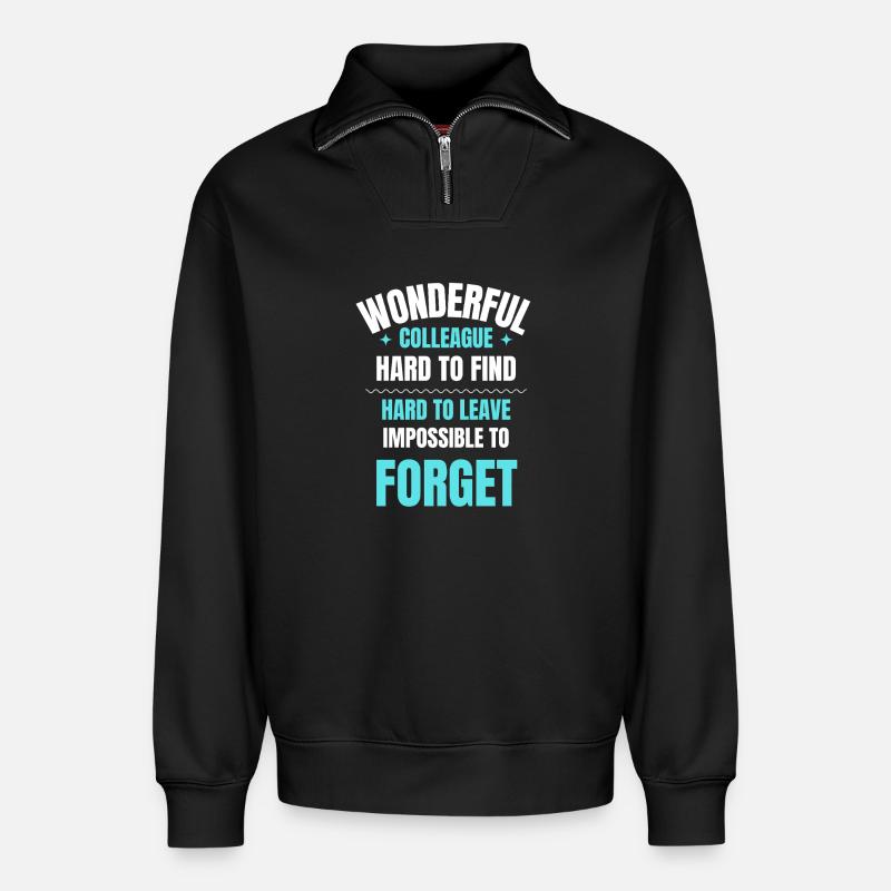 Wunderbares Kollegengeschenk - Relaxed Unisex Organic Half Zip Sweatshirt – von SPREAD - Schwarz