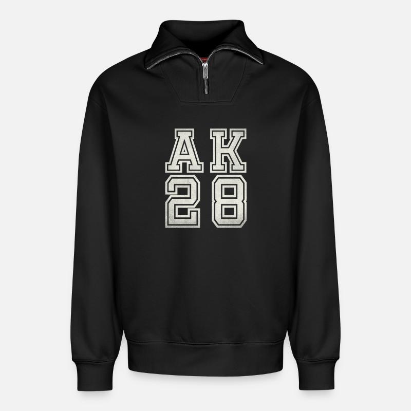 AK28 - Relaxed Unisex Organic Half Zip Sweatshirt – von SPREAD - Schwarz