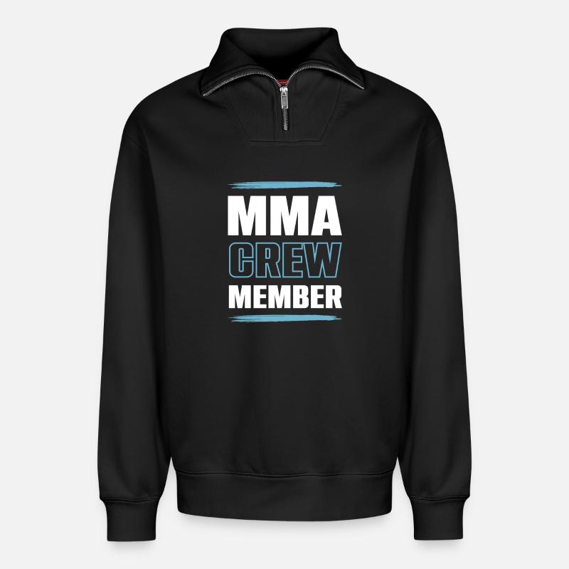 Mma Crew - Relaxed Unisex Organic Half Zip Sweatshirt – von SPREAD - Schwarz